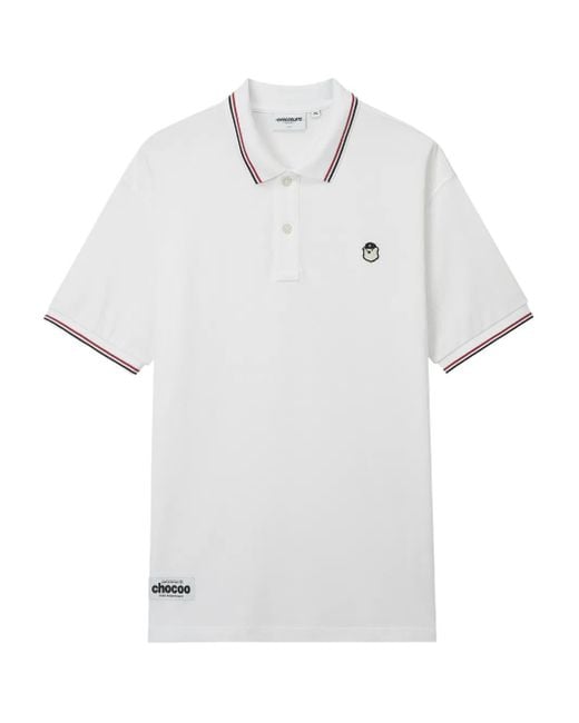 Polo Con Parche Del Logo Chocoolate de hombre de color White