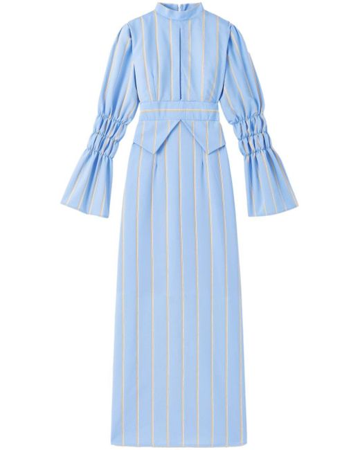 D'Estree Blue Keith Striped Maxi Dress