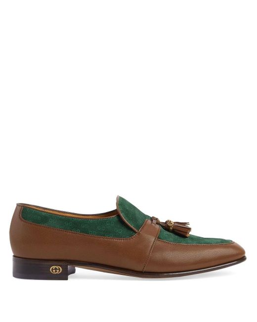 Gucci Green GG Tassel-detail Loafers for men