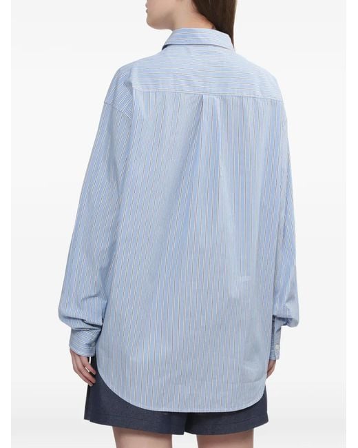 AAPE BY A BATHING AP Blue Baby Doppy-Patch Striped Shirt