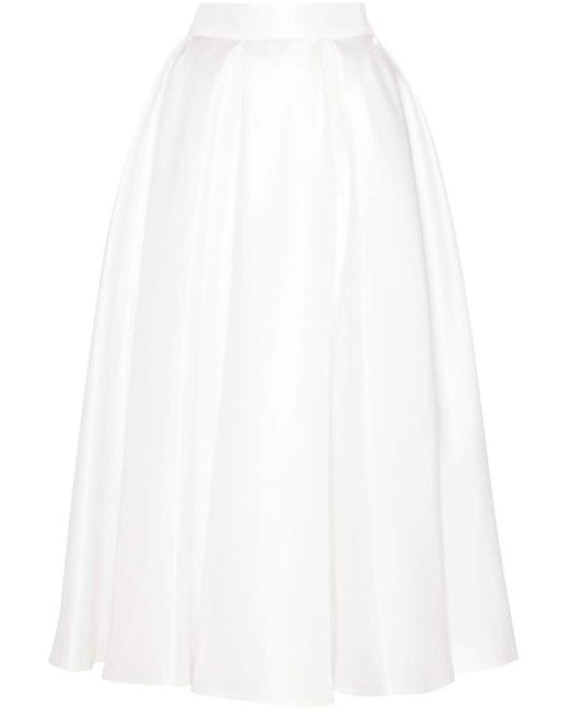 Jupe mi-longue en satin Atu Body Couture en coloris White