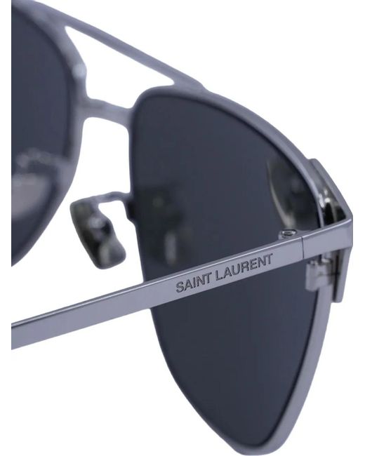 Saint Laurent Blue Square-Frame Double-Bridge Sunglasses