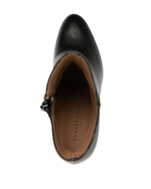 Roberto Festa Black Charlotte Leather Ankle Boots