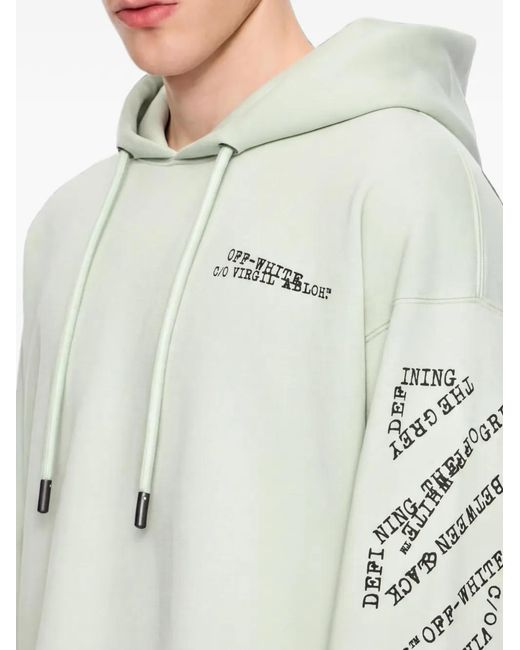 Off-White c/o Virgil Abloh Natural Type Arrow Diagonal Printed Hoodie for men