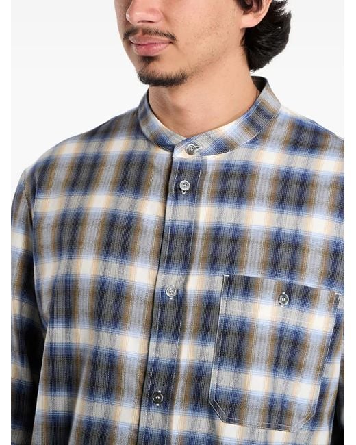 A.P.C. Blue Thomas Plaid Pocket Shirt for men