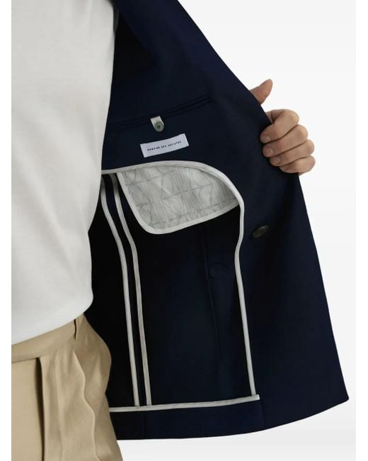 Domaine Des Artistes Blue Double-Breasted Wool Jacket for men