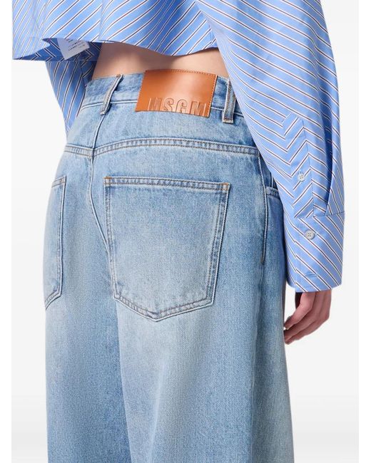 MSGM Blue Straight-Leg Jeans