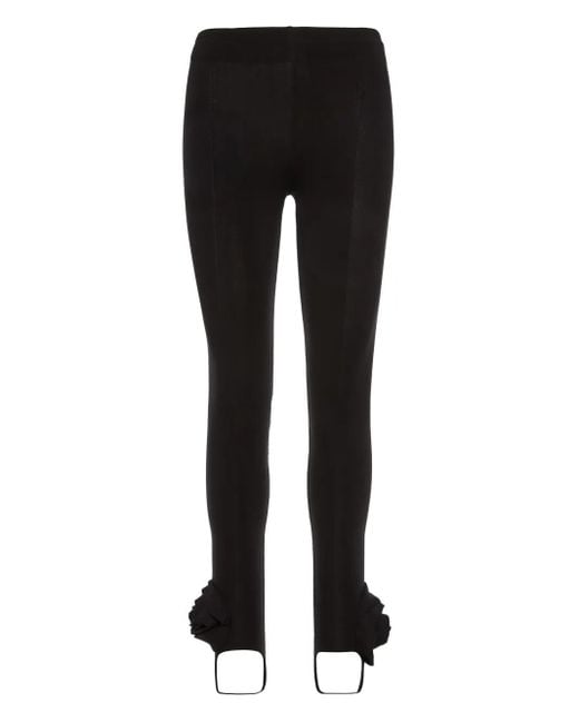 Ana Radu Black Ruffled-Cuff Leggings