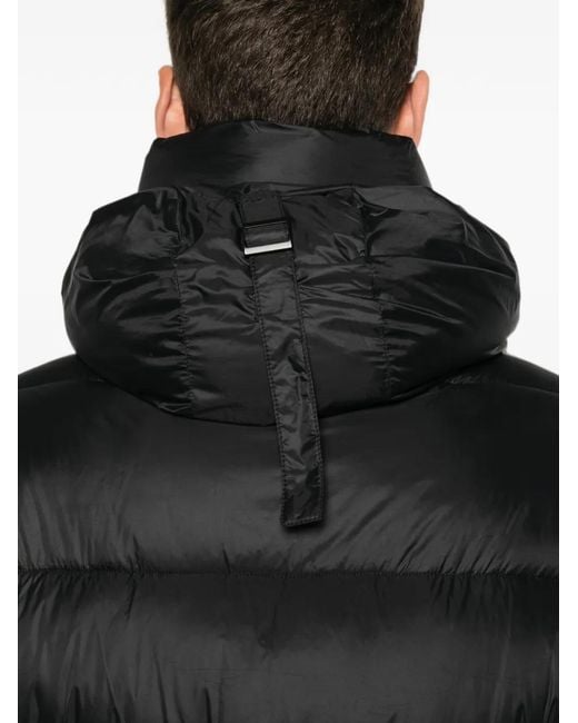 SERGIO MORETTI FIRENZE Black Logo-Patch Padded Jacket for men