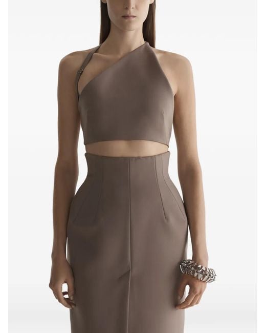 Mugler Brown Cropped Top