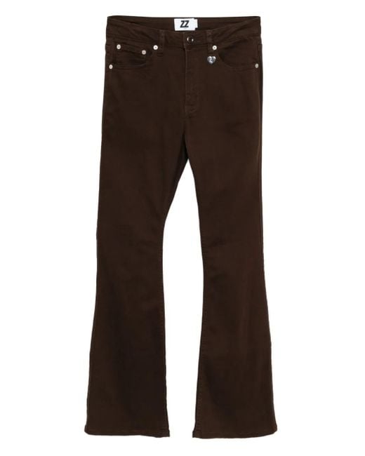 Jeans Con Applicazione di Izzue in Brown