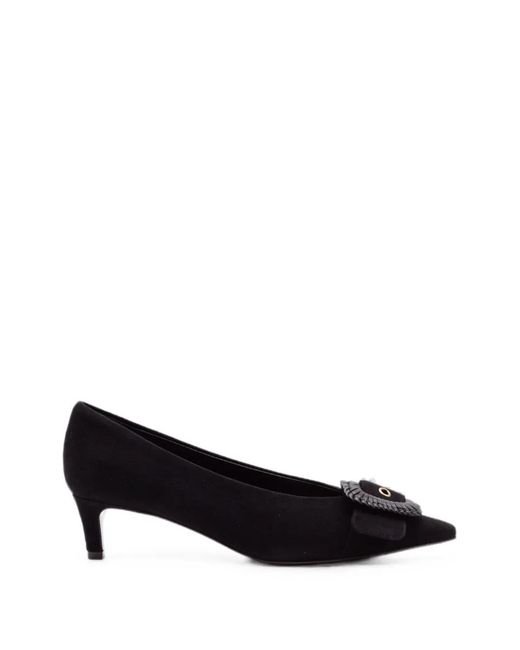 Roberto Festa Black Mirella Braided-Detail Pointed-Toe Pumps