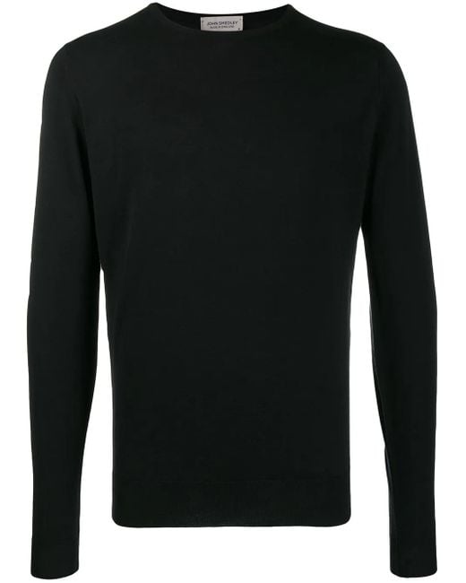 John Smedley Black Lundy Crew Neck Jumper for men