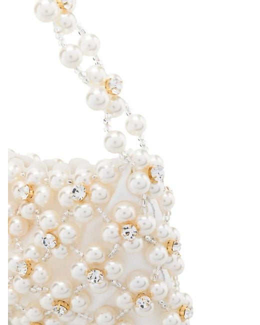 Vanina White Anemone Crystal-Embellished Tote Bag