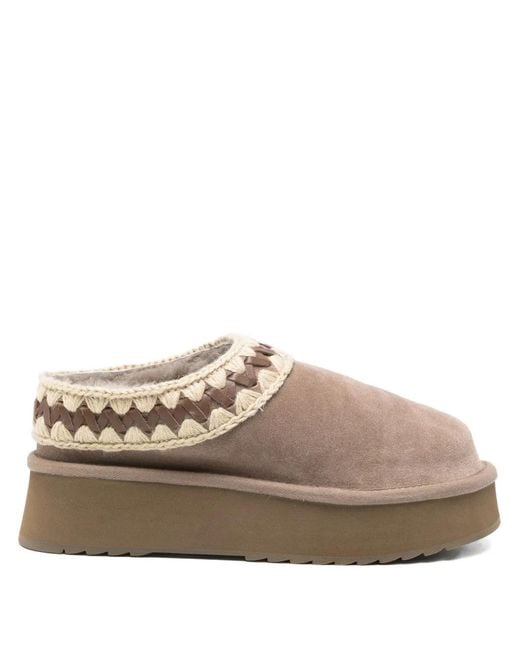 Mou Brown 50Mm Slip-On Platform Slippers