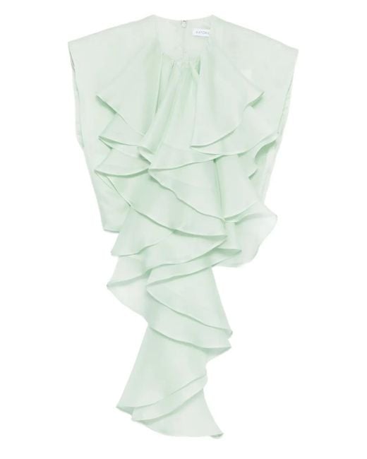 Viktor & Rolf ラッフル シルクトップ Green