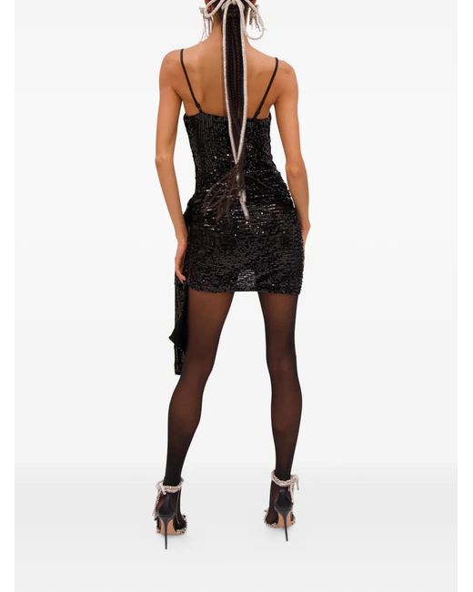 Area Black Wrapped Mini Dress