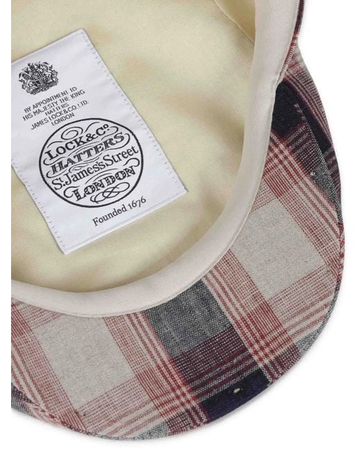 Lock & Co Gray Grosvenor Checked Beret for men