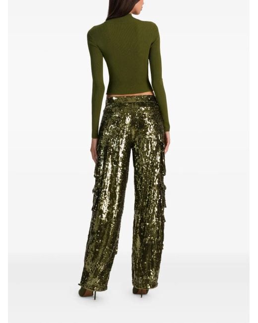 Pantalon Orné De Sequins À Poches Cargo Alice + Olivia en coloris Green