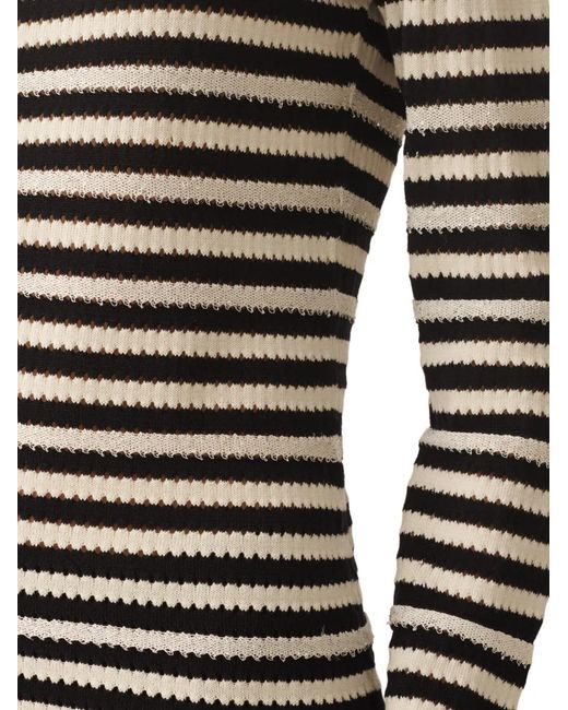 Fabiana Filippi Black Long-Sleeve Striped Sweater
