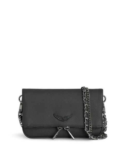 Zadig & Voltaire Gray Rock Leather Clutch Bag