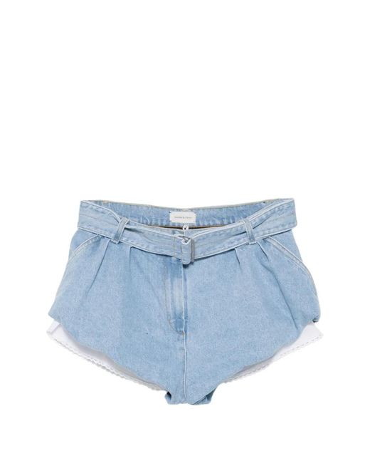 Magda Butrym Blue Belted Shorts