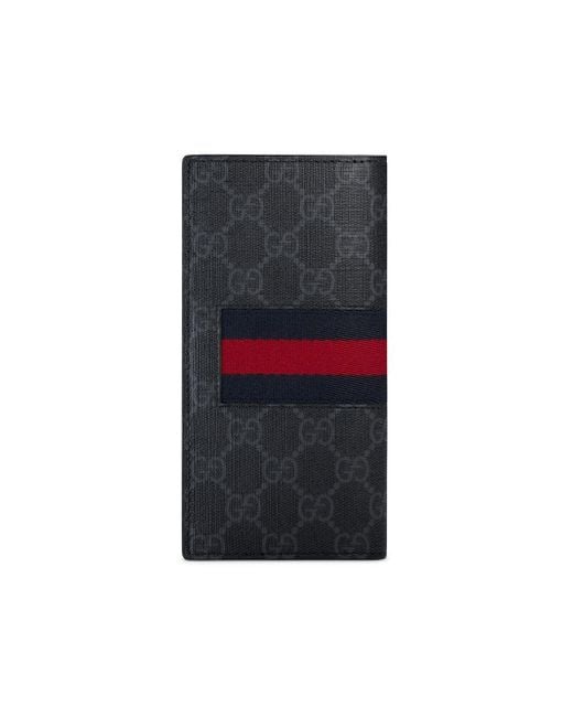 GG Supreme Canvas Wallet in Black - Gucci