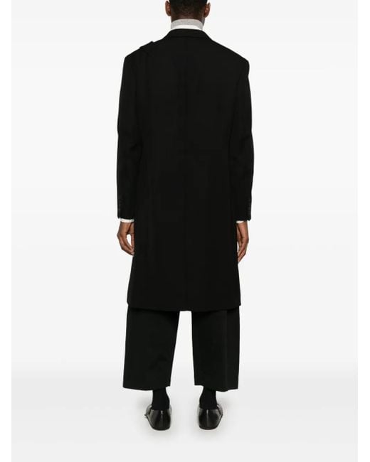 メンズ Yohji Yamamoto ウール コート Black