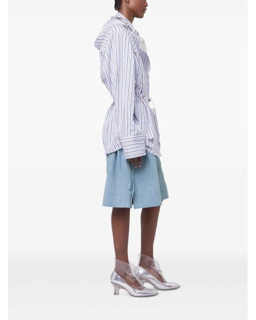 Rabanne Blue Striped Hooded Jacket