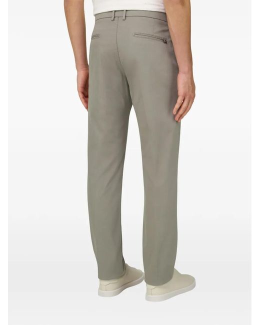 Boggi Gray Zip-Up Straight Trousers for men