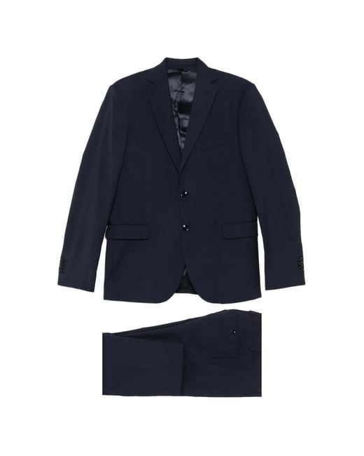 VELA SHOP Blue Single-Breasted Tailored-Cut Suit for men