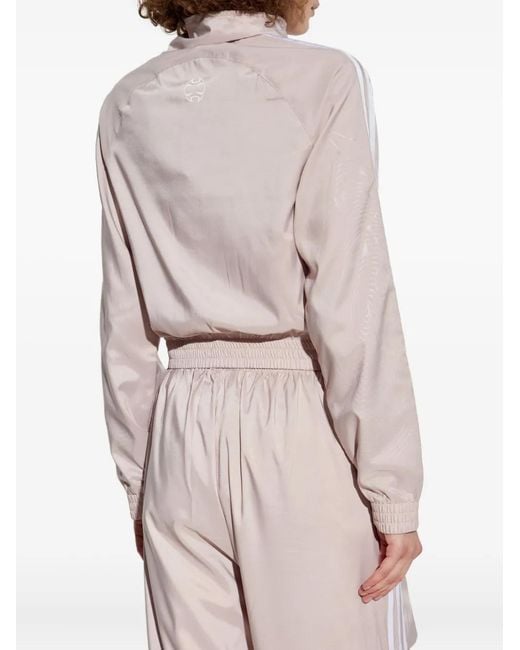 Adidas Pink Three-Stripe Cropped Track Jacket