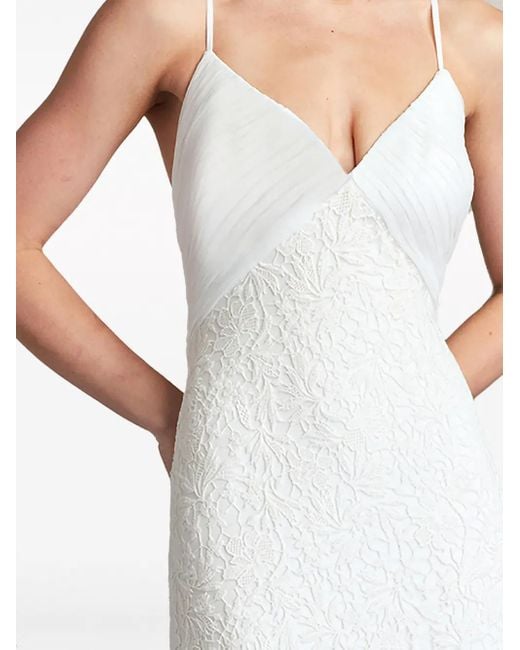 Robe En Dentelle Miramar À Coupe Longue Tadashi Shoji en coloris White