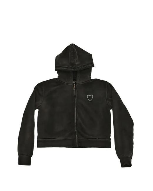 HTC Black Hoodie Zippé À Logo Brodé
