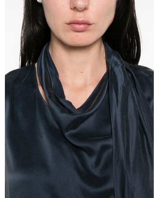 Max Mara Blue Smmdry Draped Sleeveless Top