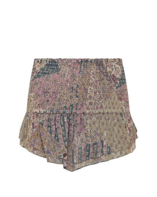 Ba&sh Gray Ruffled Floral Top