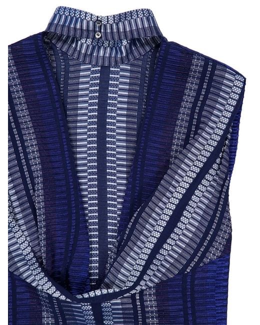 Zeus + Dione Blue Open-Back Blouse