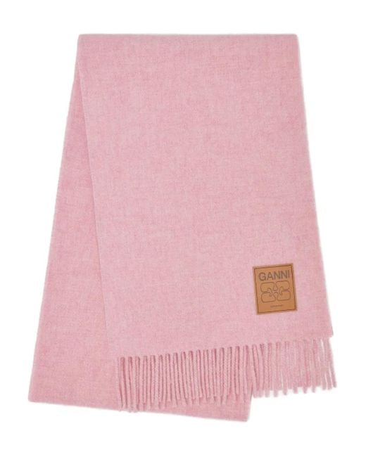 Sciarpa Con Frange di Ganni in Pink