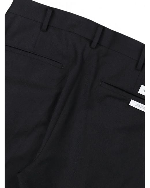 (w)taps White Trdt1801 Pleated Logo-Patch Tailored Trousers for men