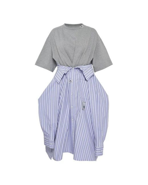 Maison Mihara Yasuhiro Blue Striped Dress