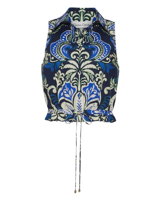 Cara Cara Blue Hannah Collared Button-Down Top