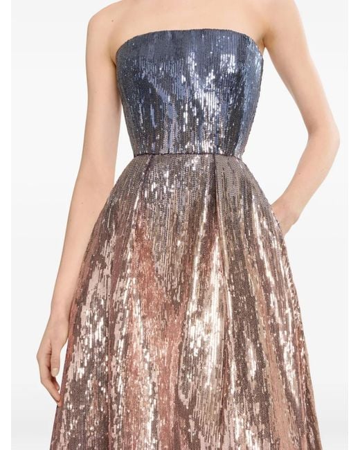 Elie Saab Purple Sequin-Embellishment Maxi Dress