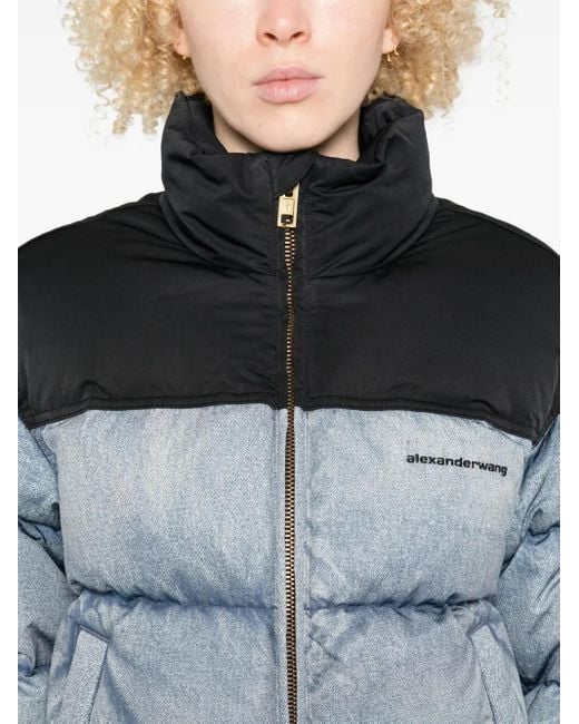 Alexander Wang Blue Quilted Puffer Jacket