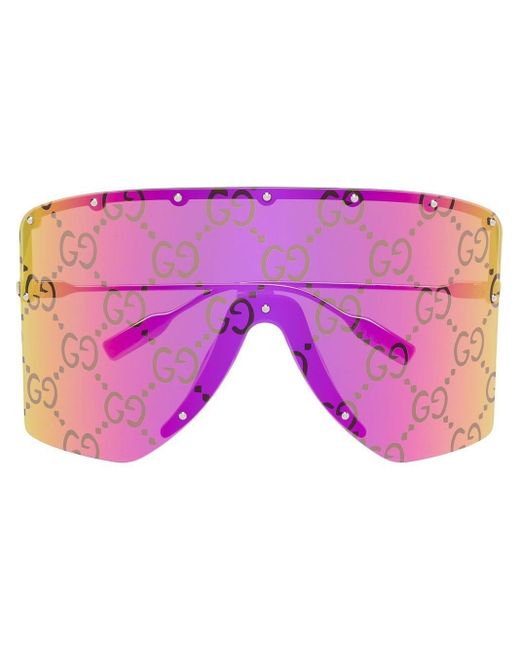Gucci GG1244S Mask-frame Sunglasses in Pink | Lyst