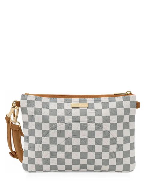 Sprayground Gray Sac Porté Épaule Embossé À Carreaux