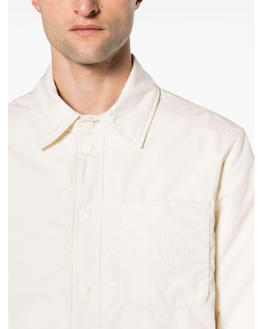 Moncler White Padded Shirt Jacket for men