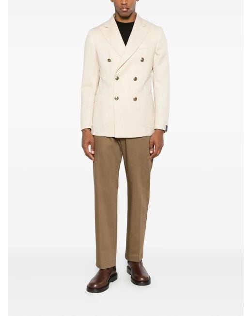 Santaniello Natural Double-Breasted Pocket Jacket for men
