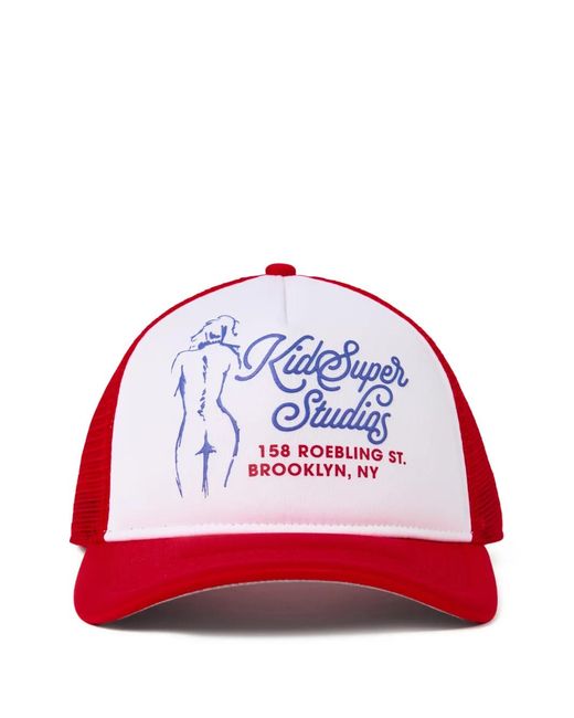 Kidsuper Red Printed Trucker Hat