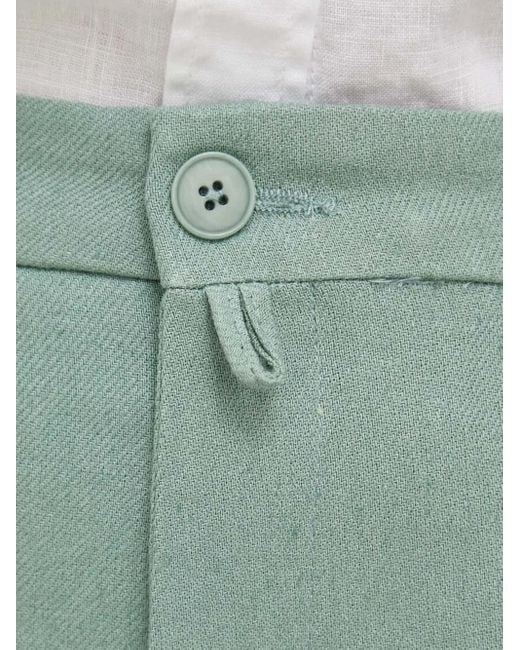 Drykorn Green Pleated High-Waisted Shorts