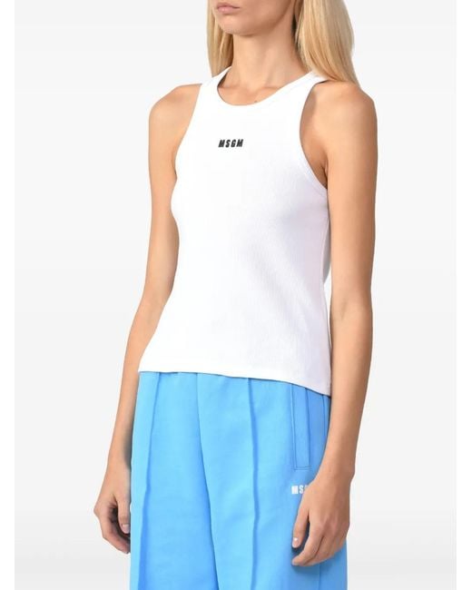 MSGM Sleeveless Tops in het White